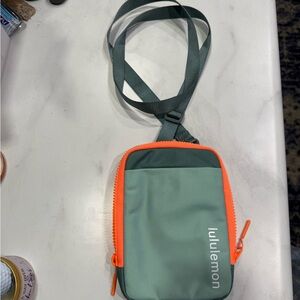 Lululemon Athletica Green and Orange Belt Bag Modern Compact Design